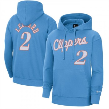 Men's Los Angeles Clippers #2 Kawhi Leonard Blue 2021/22 City Edition Name & Number Essential Pullover Hoodie Men's Los Angeles Clippers #2 Kawhi Leonard Blue 2021/22 City Edition Name & Number Essential Pullover Hoodie