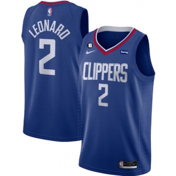 Men's Los Angeles Clippers #2 Kawhi Leonard Blue With NO.6 Patch Stitched Jersey Men's Los Angeles Clippers #2 Kawhi Leonard Blue With NO.6 Patch Stitched Jersey