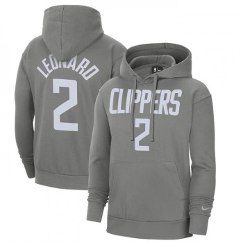 Men's Los Angeles Clippers #2 Kawhi Leonard Grey 2020/21 Earned Edition Name & Number Essential Pullover Hoodie Men's Los Angeles Clippers #2 Kawhi Leonard Grey 2020/21 Earned Edition Name & Number Essential Pullover Hoodie