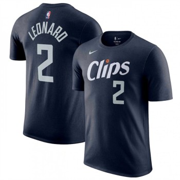 Men's Los Angeles Clippers #2 Kawhi Leonard Navy 2023/24 City Edition Name & Number T-Shirt Men's Los Angeles Clippers #2 Kawhi Leonard Navy 2023/24 City Edition Name & Number T-Shirt