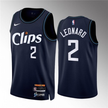 Men's Los Angeles Clippers #2 Kawhi Leonard Navy 2023/24 City Edition Stitched Jersey Men's Los Angeles Clippers #2 Kawhi Leonard Navy 2023/24 City Edition Stitched Jersey