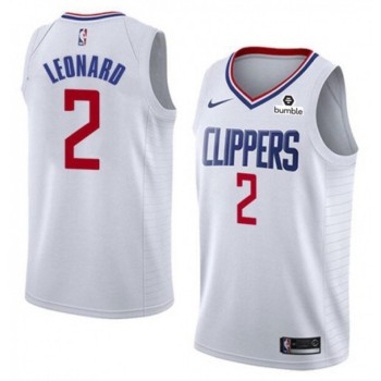 Men's Los Angeles Clippers #2 Kawhi Leonard White Stitched NBA Jersey Men's Los Angeles Clippers #2 Kawhi Leonard White Stitched NBA Jersey