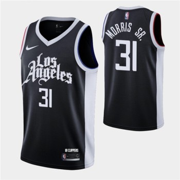 Men's Los Angeles Clippers #31 Marcus Morris Sr. 2020-21 Black City Edition Stitched NBA Jersey Men's Los Angeles Clippers #31 Marcus Morris Sr. 2020-21 Black City Edition Stitched NBA Jersey