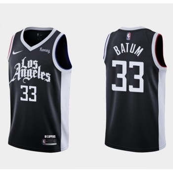 Men's Los Angeles Clippers #33 Nicolas Batum 2020-21 Black City Edition Stitched NBA Jersey Men's Los Angeles Clippers #33 Nicolas Batum 2020-21 Black City Edition Stitched NBA Jersey