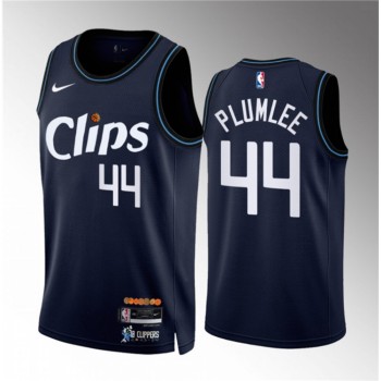 Men's Los Angeles Clippers #44 Mason Plumlee Navy 2023/24 City Edition Stitched Jersey Men's Los Angeles Clippers #44 Mason Plumlee Navy 2023/24 City Edition Stitched Jersey