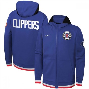 Men's Los Angeles Clippers Royal 75th Anniversary Performance Showtime Full-Zip Hoodie Jacket Men's Los Angeles Clippers Royal 75th Anniversary Performance Showtime Full-Zip Hoodie Jacket