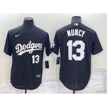 Men's Los Angeles Dodgers #13 Max Muncy Black Cool Base Stitched Baseball Jersey Men's Los Angeles Dodgers #13 Max Muncy Black Cool Base Stitched Baseball Jersey