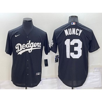 Men's Los Angeles Dodgers #13 Max Muncy Black Cool Base Stitched Baseball Jersey Men's Los Angeles Dodgers #13 Max Muncy Black Cool Base Stitched Baseball Jersey