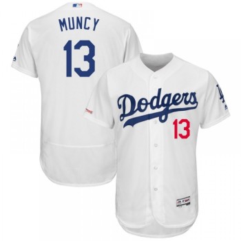 Men's Los Angeles Dodgers #13 Max Muncy White 2019 Spring Training Flex Base Stitched MLB Jersey