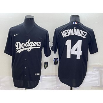 Men's Los Angeles Dodgers #14 Kike Hernandez Black Cool Base Stitched Jersey Men's Los Angeles Dodgers #14 Kike Hernandez Black Cool Base Stitched Jersey
