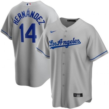 Men's Los Angeles Dodgers #14 Kike Hernandez Grey Cool Base Stitched Jersey Men's Los Angeles Dodgers #14 Kike Hernandez Grey Cool Base Stitched Jersey