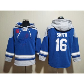 Men's Los Angeles Dodgers #16 Will Smith Blue Ageless Must-Have Lace-Up Pullover Hoodie Men's Los Angeles Dodgers #16 Will Smith Blue Ageless Must-Have Lace-Up Pullover Hoodie