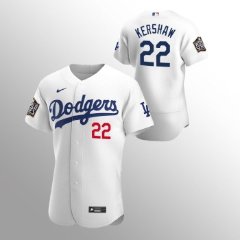Men's Los Angeles Dodgers #22 Clayton Kershaw White 2020 World Series Bound stitched Jersey Men's Los Angeles Dodgers #22 Clayton Kershaw White 2020 World Series Bound stitched Jersey