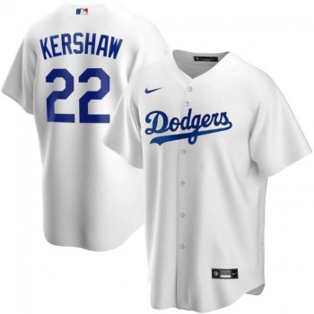 Men's Los Angeles Dodgers #22 Clayton Kershaw White Cool Base Stitched Jersey Men's Los Angeles Dodgers #22 Clayton Kershaw White Cool Base Stitched Jersey