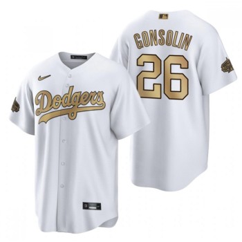 Men's Los Angeles Dodgers #26 Tony Gonsolin 2022 All-Star White Cool Base Stitched Baseball Jersey Men's Los Angeles Dodgers #26 Tony Gonsolin 2022 All-Star White Cool Base Stitched Baseball Jersey