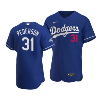 Men's Los Angeles Dodgers #31 Joc Pederson 2020 Blue World Series Champions Patch Flex Base Sttiched Jersey Men's Los Angeles Dodgers #31 Joc Pederson 2020 Blue World Series Champions Patch Flex Base Sttiched Jersey