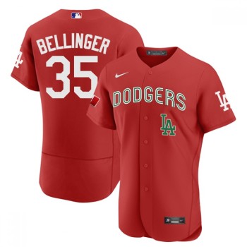 Men's Los Angeles Dodgers #35 Cody Bellinger 2021 Mexican Heritage Red Flex Base Stitched Baseball Jersey Men's Los Angeles Dodgers #35 Cody Bellinger 2021 Mexican Heritage Red Flex Base Stitched Baseball Jersey