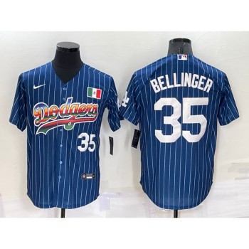 Men's Los Angeles Dodgers #35 Cody Bellinger Navy Mexico Rainbow Cool Base Stitched Baseball Jersey Men's Los Angeles Dodgers #35 Cody Bellinger Navy Mexico Rainbow Cool Base Stitched Baseball Jersey
