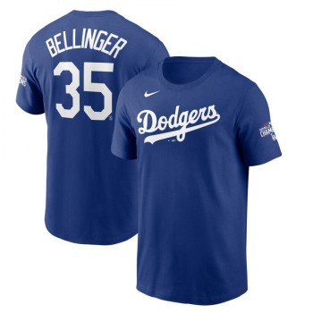 Men's Los Angeles Dodgers #35 Cody Bellinger Royal 2020 World Series Champions T-Shirt Men's Los Angeles Dodgers #35 Cody Bellinger Royal 2020 World Series Champions T-Shirt