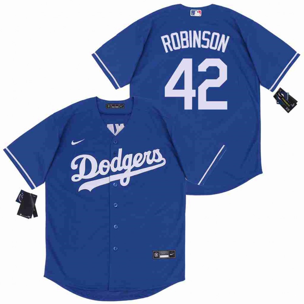 Men's Los Angeles Dodgers #42 Jackie Robinson Blue Cool Base Stitched Jersey