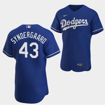 Men's Los Angeles Dodgers #43 Noah Syndergaard Blue Flex Base Stitched Baseball Jersey