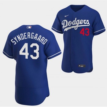 Men's Los Angeles Dodgers #43 Noah Syndergaard Blue Flex Base Stitched Baseball Jersey Men's Los Angeles Dodgers #43 Noah Syndergaard Blue Flex Base Stitched Baseball Jersey