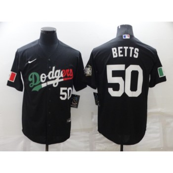 Men's Los Angeles Dodgers #50 Mookie Betts Black Cool Base Stitched Baseball Jersey Men's Los Angeles Dodgers #50 Mookie Betts Black Cool Base Stitched Baseball Jersey