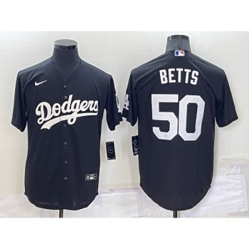 Men's Los Angeles Dodgers #50 Mookie Betts Black Cool Base Stitched Jersey Men's Los Angeles Dodgers #50 Mookie Betts Black Cool Base Stitched Jersey