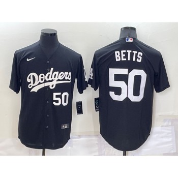 Men's Los Angeles Dodgers #50 Mookie Betts Black Cool Base Stitched Jersey Men's Los Angeles Dodgers #50 Mookie Betts Black Cool Base Stitched Jersey