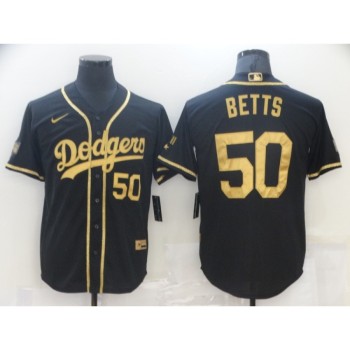 Men's Los Angeles Dodgers #50 Mookie Betts Black Gold 2020 World Series Stitched Jersey Men's Los Angeles Dodgers #50 Mookie Betts Black Gold 2020 World Series Stitched Jersey