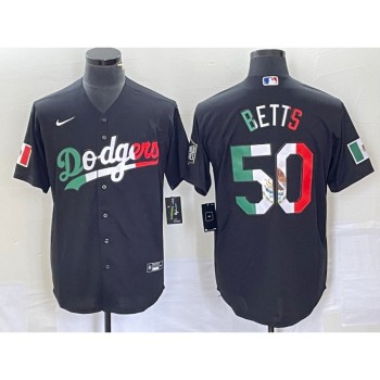 Men's Los Angeles Dodgers #50 Mookie Betts Black Mexico Cool Base Stitched Baseball Jersey Men's Los Angeles Dodgers #50 Mookie Betts Black Mexico Cool Base Stitched Baseball Jersey