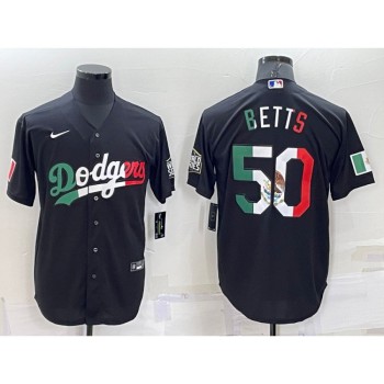 Men's Los Angeles Dodgers #50 Mookie Betts Black Mexico Cool Base Stitched Baseball Jersey Men's Los Angeles Dodgers #50 Mookie Betts Black Mexico Cool Base Stitched Baseball Jersey