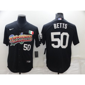Men's Los Angeles Dodgers #50 Mookie Betts Black Stitched Baseball Jersey Men's Los Angeles Dodgers #50 Mookie Betts Black Stitched Baseball Jersey