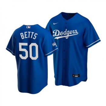 Men's Los Angeles Dodgers #50 Mookie Betts Blue 2020 World Series Champions Home Patch Stitched Jersey Men's Los Angeles Dodgers #50 Mookie Betts Blue 2020 World Series Champions Home Patch Stitched Jersey
