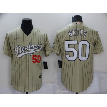 Men's Los Angeles Dodgers #50 Mookie Betts Cream Cool Base Stitched Jersey Men's Los Angeles Dodgers #50 Mookie Betts Cream Cool Base Stitched Jersey