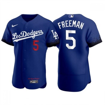 Men's Los Angeles Dodgers #5 Freddie Freeman Royal City Connect Flex Base Stitched Jersey Men's Los Angeles Dodgers #5 Freddie Freeman Royal City Connect Flex Base Stitched Jersey