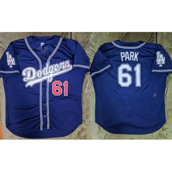 Men's Los Angeles Dodgers #61 Chan Ho Park Navy Cool Base Stitched Baseball Jersey Men's Los Angeles Dodgers #61 Chan Ho Park Navy Cool Base Stitched Baseball Jersey