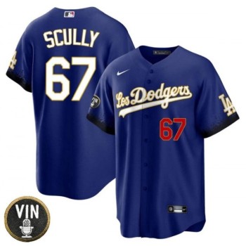 Men's Los Angeles Dodgers #67 Vin Scully 2022 Navy Vin Scully Patch Cool Base Stitched Baseball Jersey Men's Los Angeles Dodgers #67 Vin Scully 2022 Navy Vin Scully Patch Cool Base Stitched Baseball Jersey