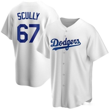 Men's Los Angeles Dodgers #67 Vin Scully White Cool Base Stitched Baseball Jersey Men's Los Angeles Dodgers #67 Vin Scully White Cool Base Stitched Baseball Jersey