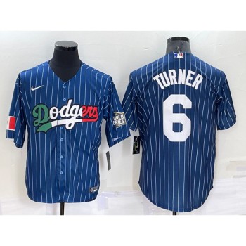 Men's Los Angeles Dodgers #6 Trea Turner Navy Mexico World Series Cool Base Stitched Baseball Jersey Men's Los Angeles Dodgers #6 Trea Turner Navy Mexico World Series Cool Base Stitched Baseball Jersey