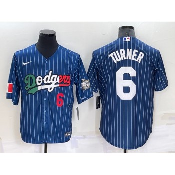 Men's Los Angeles Dodgers #6 Trea Turner Navy Mexico World Series Cool Base Stitched Baseball Jersey Men's Los Angeles Dodgers #6 Trea Turner Navy Mexico World Series Cool Base Stitched Baseball Jersey