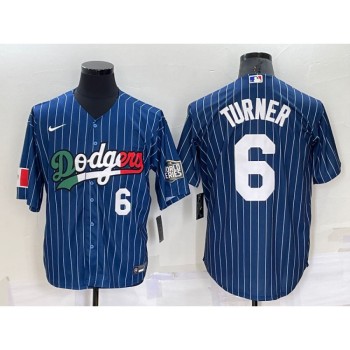Men's Los Angeles Dodgers #6 Trea Turner Navy Mexico World Series Cool Base Stitched Baseball Jersey Men's Los Angeles Dodgers #6 Trea Turner Navy Mexico World Series Cool Base Stitched Baseball Jersey