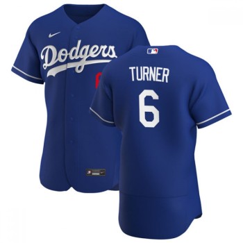 Men's Los Angeles Dodgers #6 Trea Turner Royal Flex Base Stitched Jersey Men's Los Angeles Dodgers #6 Trea Turner Royal Flex Base Stitched Jersey