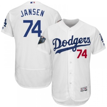Men's Los Angeles Dodgers #74 Kenley Jansen White Flex Base Stitched MLB Jersey Men's Los Angeles Dodgers #74 Kenley Jansen White Flex Base Stitched MLB Jersey