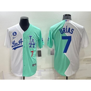 Men's Los Angeles Dodgers #7 Julio Urias 2022 All-Star White/Green Cool Base Stitched Baseball Jersey Men's Los Angeles Dodgers #7 Julio Urias 2022 All-Star White/Green Cool Base Stitched Baseball Jersey