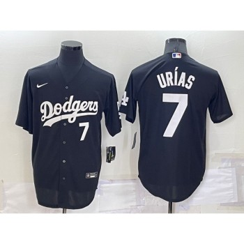 Men's Los Angeles Dodgers #7 Julio Urias Black Cool Base Stitched Jersey Men's Los Angeles Dodgers #7 Julio Urias Black Cool Base Stitched Jersey