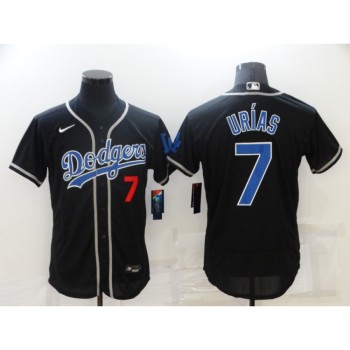 Men's Los Angeles Dodgers #7 Julio Urias Black Flex Base Sttiched Jersey Men's Los Angeles Dodgers #7 Julio Urias Black Flex Base Sttiched Jersey