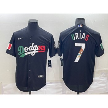 Men's Los Angeles Dodgers #7 Julio Urias Black Mexico Cool Base Stitched Baseball Jersey Men's Los Angeles Dodgers #7 Julio Urias Black Mexico Cool Base Stitched Baseball Jersey