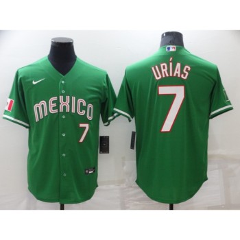 Men's Los Angeles Dodgers #7 Julio Urias Green Mexico Stitched Baseball Jersey Men's Los Angeles Dodgers #7 Julio Urias Green Mexico Stitched Baseball Jersey