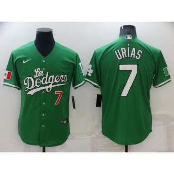 Men's Los Angeles Dodgers #7 Julio Urias Green Stitched Baseball Jersey Men's Los Angeles Dodgers #7 Julio Urias Green Stitched Baseball Jersey